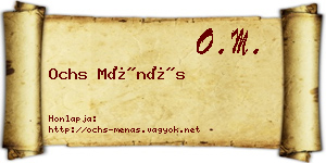 Ochs Ménás névjegykártya